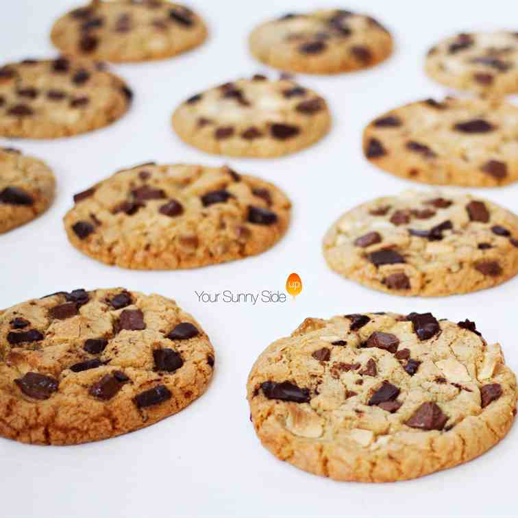 Triple Chocolate Chip Cookies