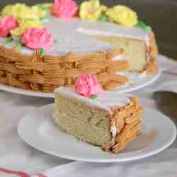 Flower decorated butter cake