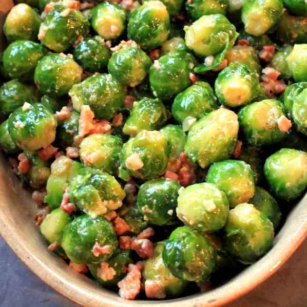 Brussels Sprouts w Bacon au Gratin
