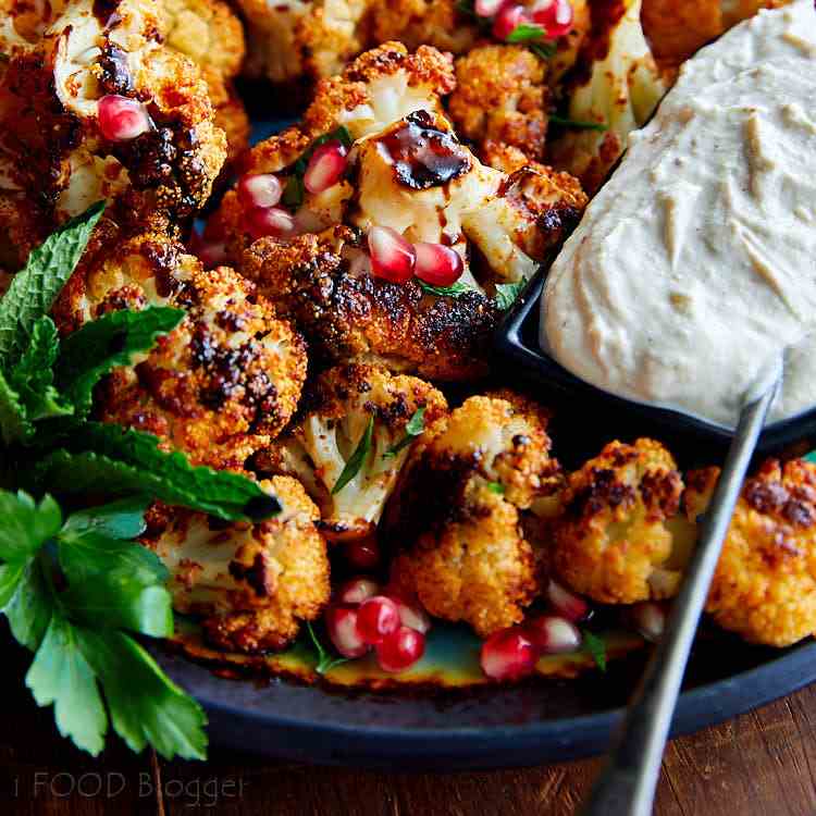 Roasted Cauliflower w- Tahini Sauce