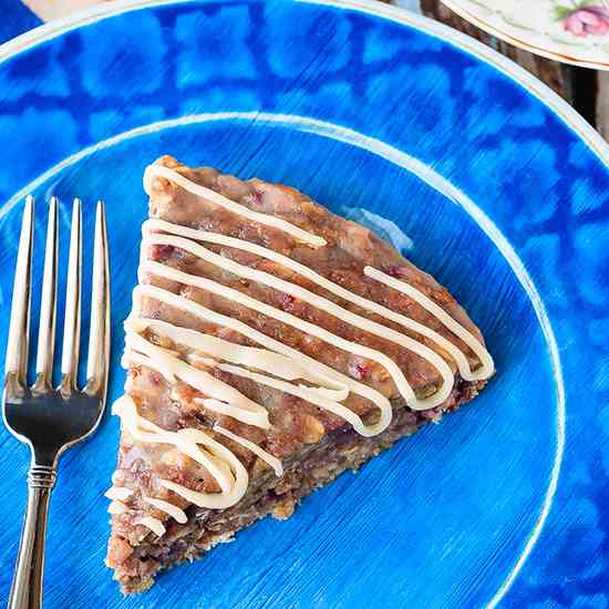 Banana Oatmeal Cake with Berries