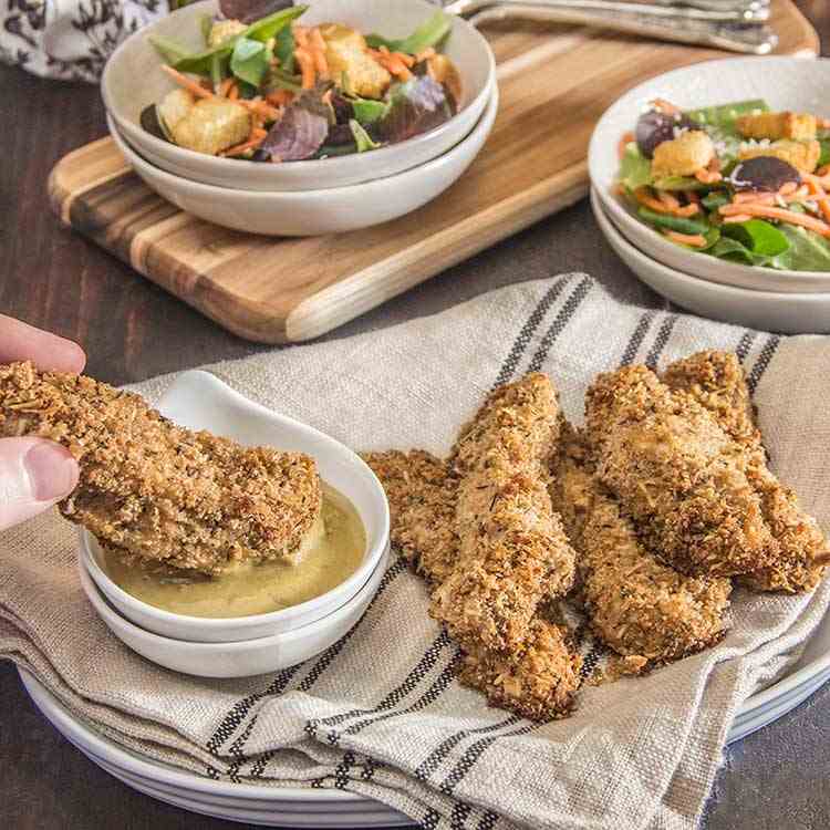 Easy Baked Parmesan Dijon Chicken Strips