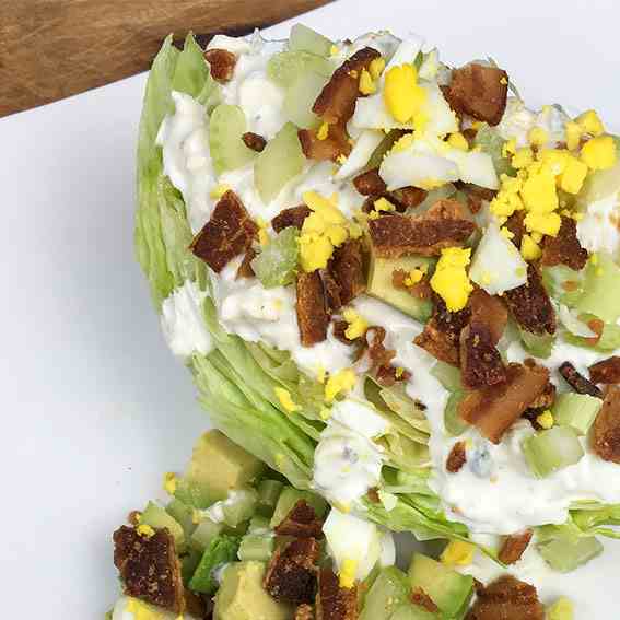 Easy Wedge Salad with Homemade Blue Cheese
