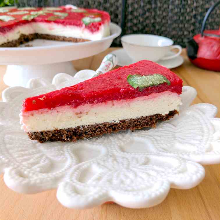 Strawberry and Vanilla Mousse Cake