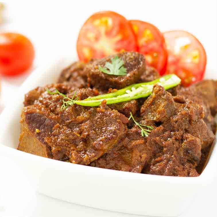 Bhuna Gosht -Pan fried meat in spices