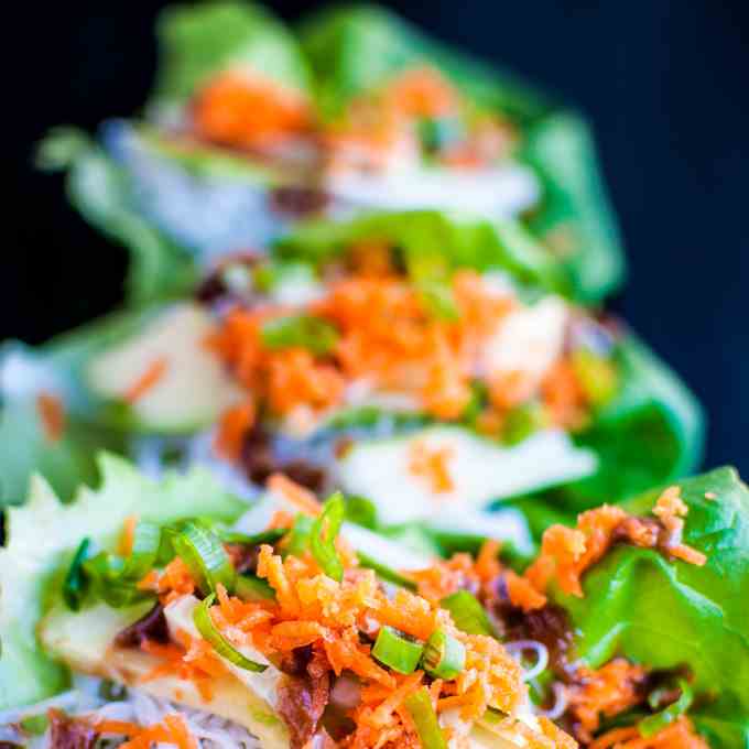 Veggie Peanut Lettuce Wraps