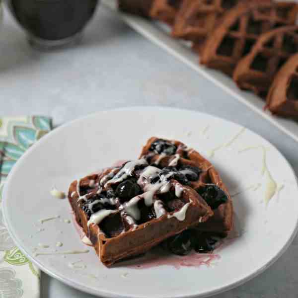 Red Velvet Waffles - Bourbon Cherry Syrup