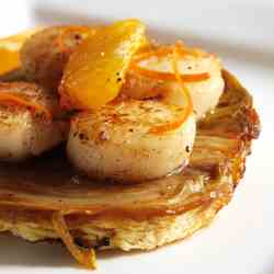 Mandarin Oil Scallop and Chicory Tatin