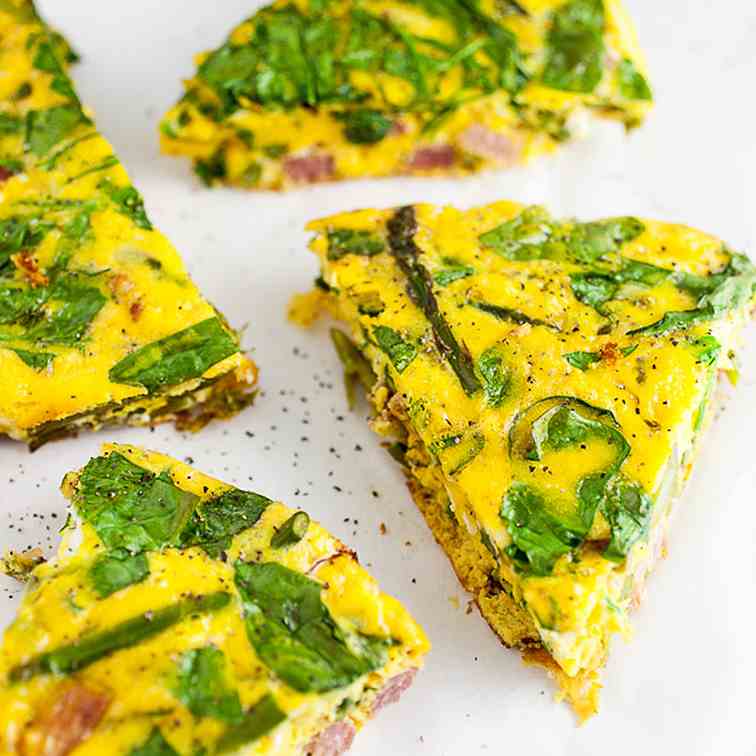 Ham, Cheese, and Asparagus Frittata