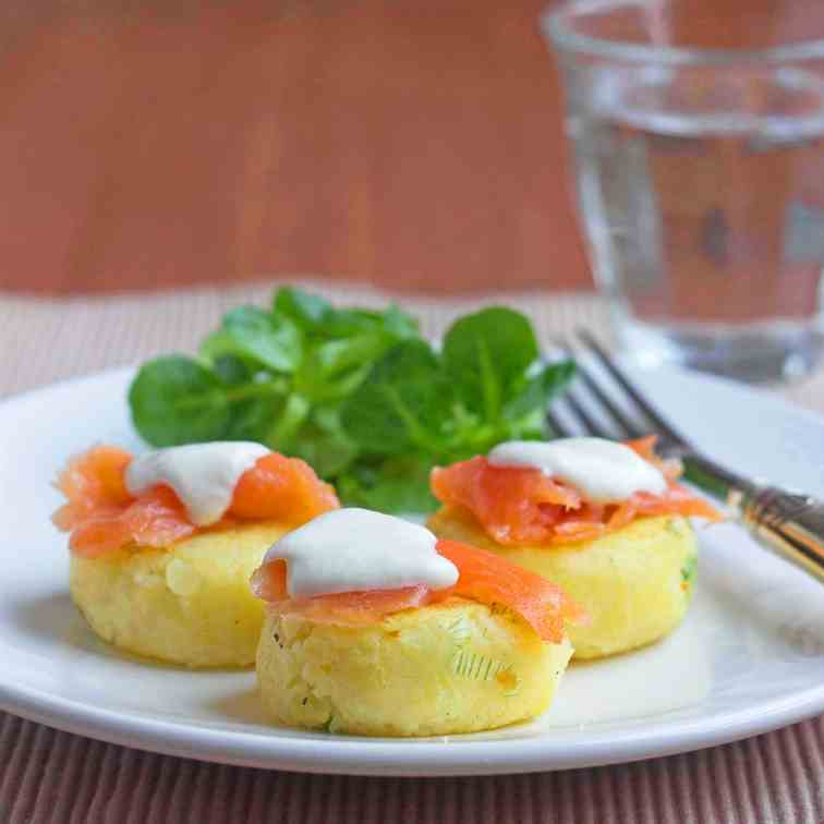 Potato Cakes with Smoked Salmon