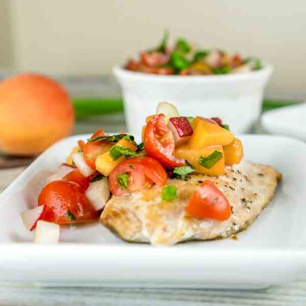 Salmon with Tomato Apricot Relish