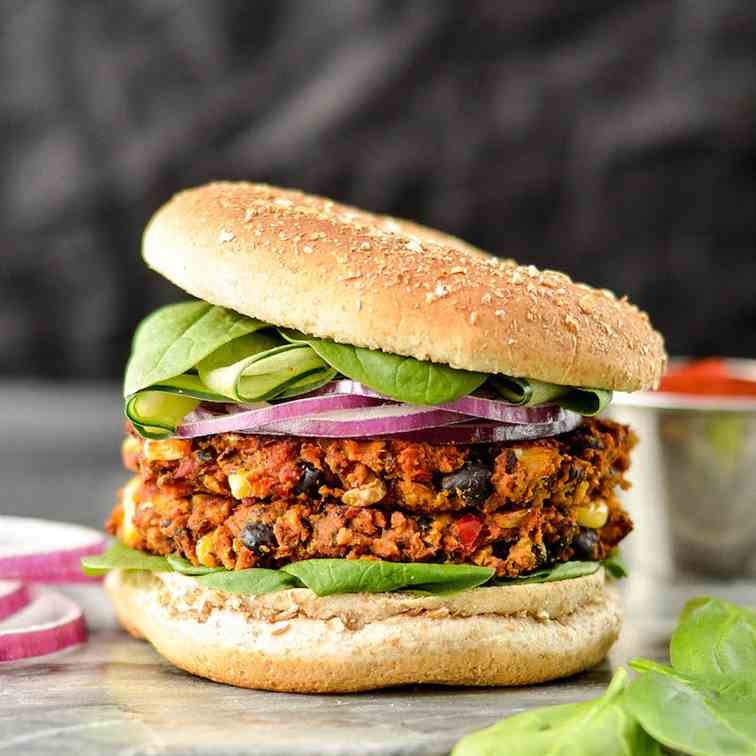 Sweet Potato Black Bean Veggie Burgers