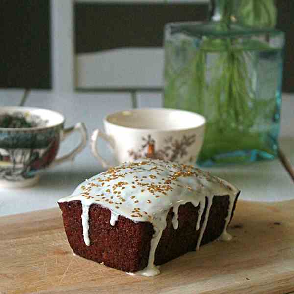 Pumpkin spiced cake with maple glaze