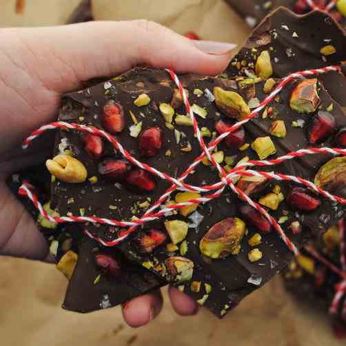 Pomegranate Pistachio Chocolate Bark