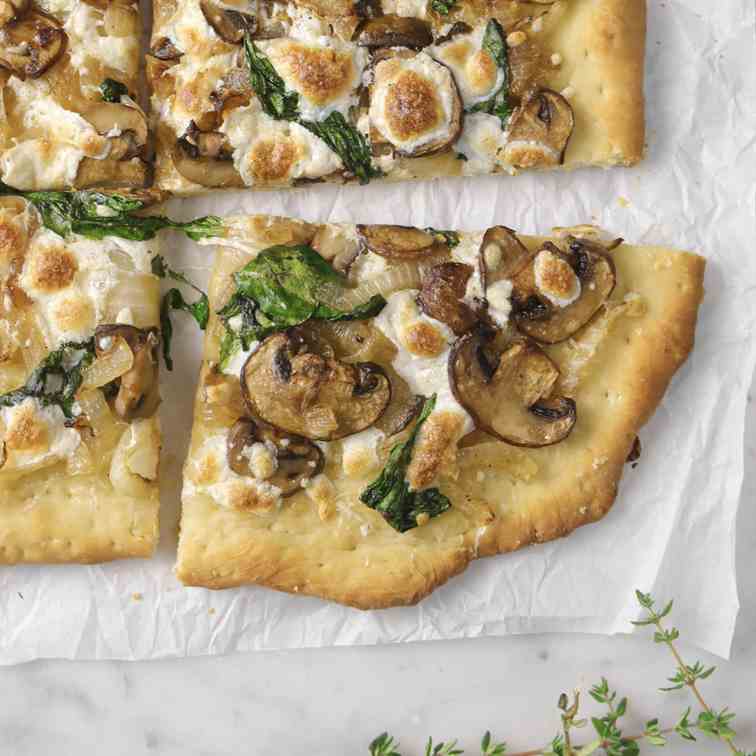 Mushroom and Spinach Flatbread