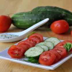 Tomatoes & Cucumbers with Basil Salt