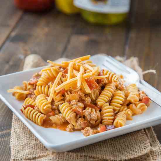 Bacon Cheeseburger Pasta Skillet