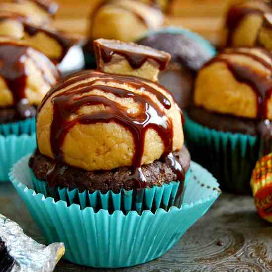 PB Cookie Dough Cupcakes
