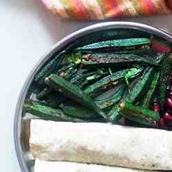 Okra Stuffed with Peanut Spice