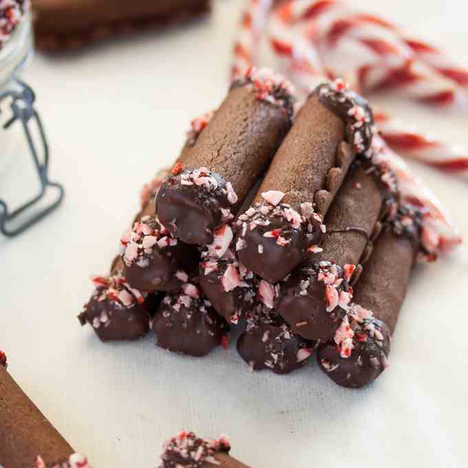 Rolled Peppermint Chocolate Cookies
