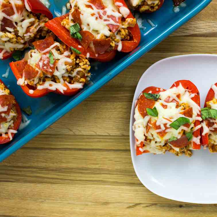 Turkey Pizza Stuffed Peppers