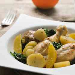 Fricassee of chicken with orange and cumin