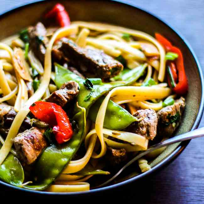 Steak and Veggies Noodle Stir Fry