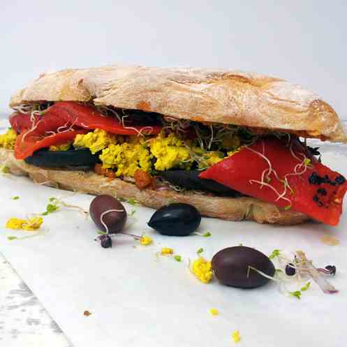 Portobello Mushroom Tofu Scramble Ciabatta