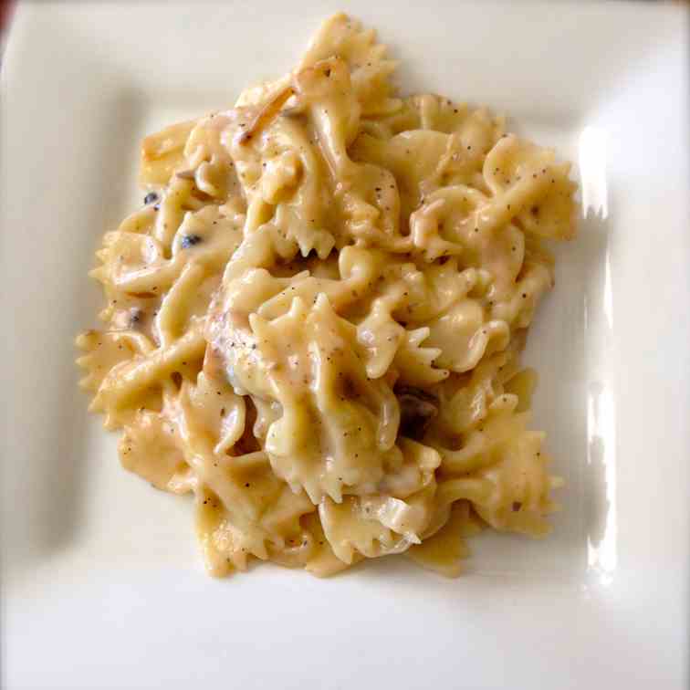 Pasta in Carmelized Onion Mushroom Sauce