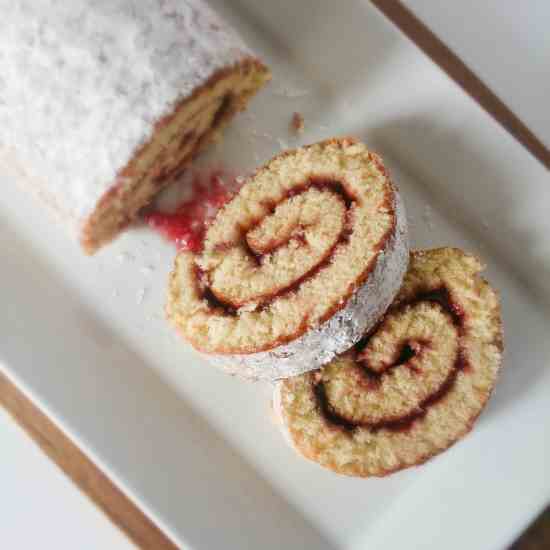 Raspberry Jam Swiss Roll