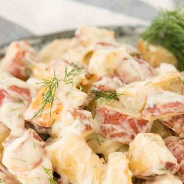 warm roasted potato salad