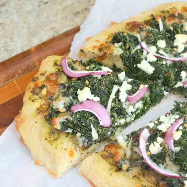 White Spinach Pizza