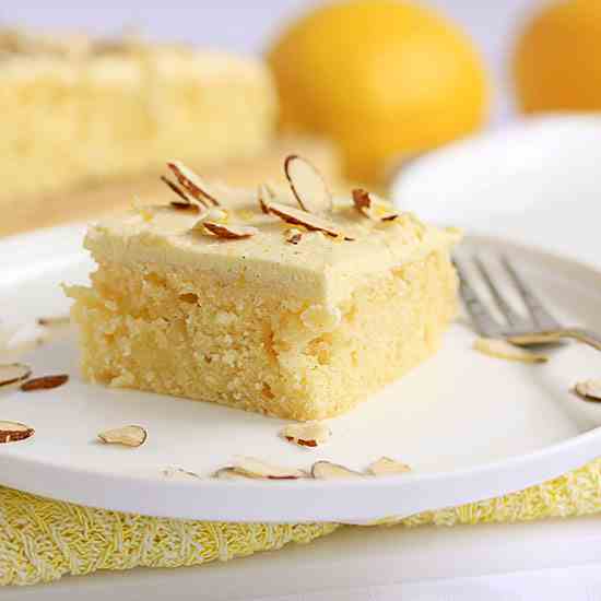Almond Lemon Poke Cake