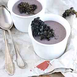 Chestnut Soup with Purple Curly Kale
