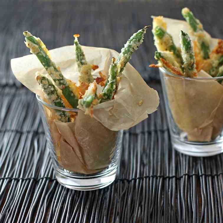 Crispy Baked Parmesan Green Bean Fries