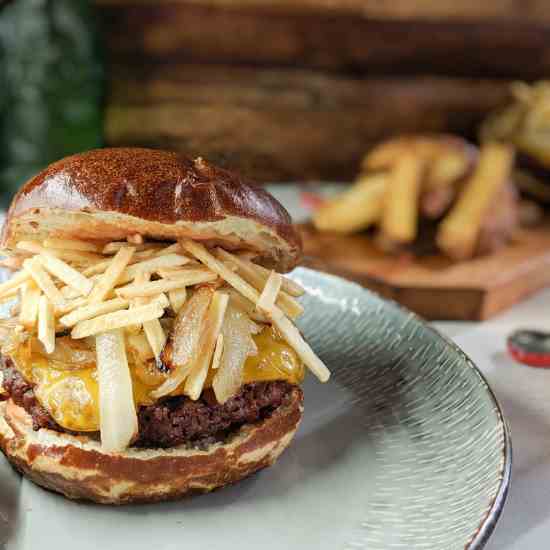 Vegan Cuban Frita Chorizo Burger