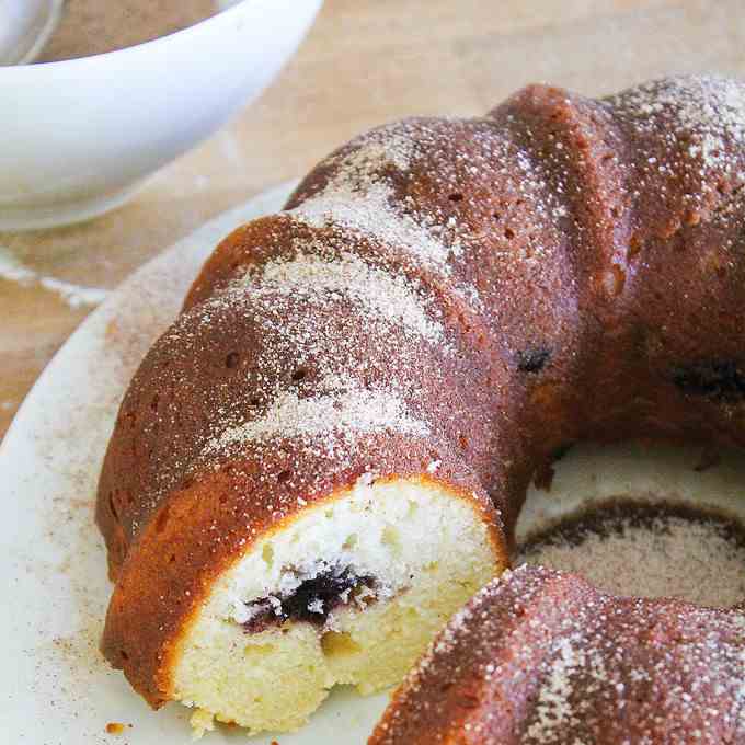 Donut Bundt Cake with Blackberry Jam