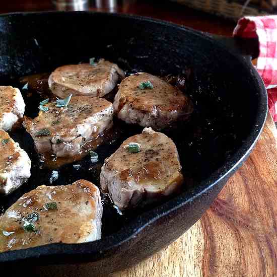 Pork Medallions with Cider-Sage Sauce