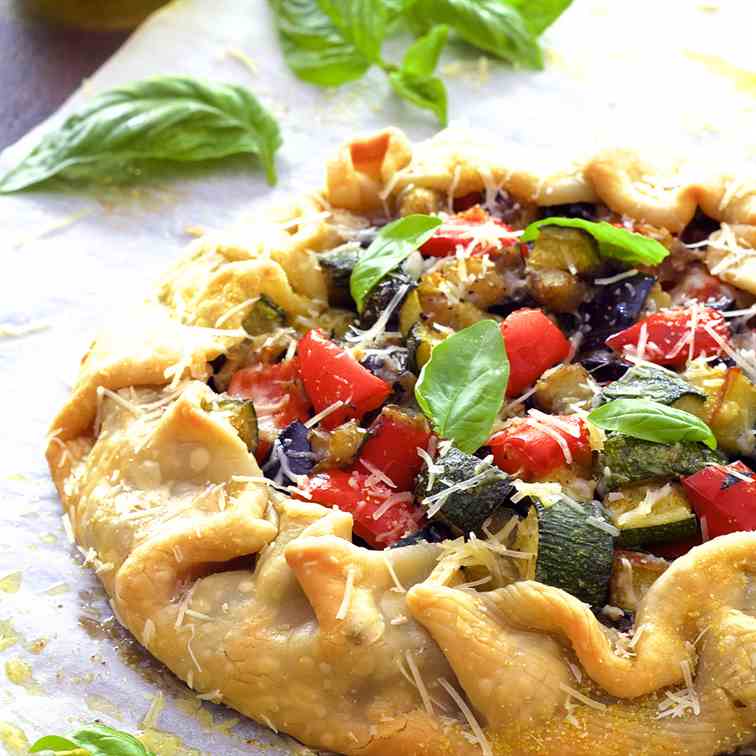 Mediterranean Roasted Vegetable Galette