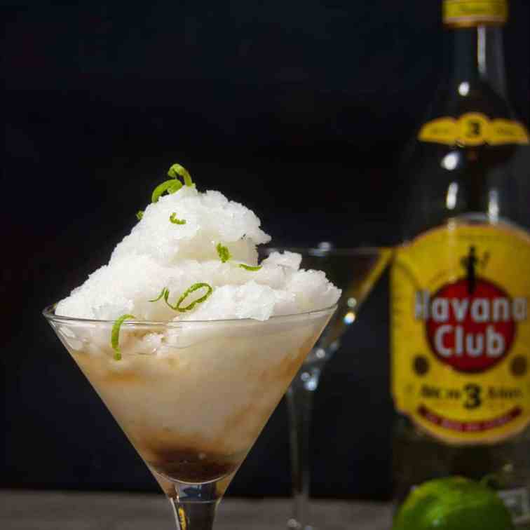 Lime Granita with rum