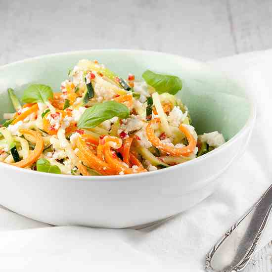 Spiralized zucchini and ricotta salad