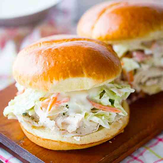 Ranch Pulled Chicken Sandwiches