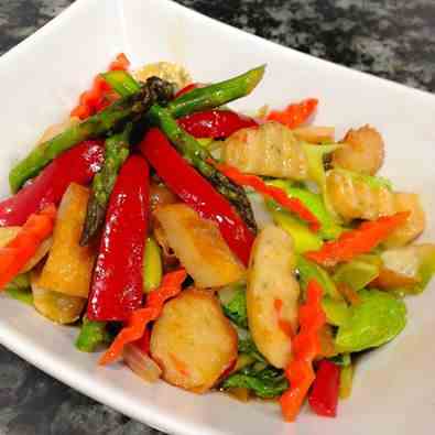 Stir Fried Fish Cakes with Veggies