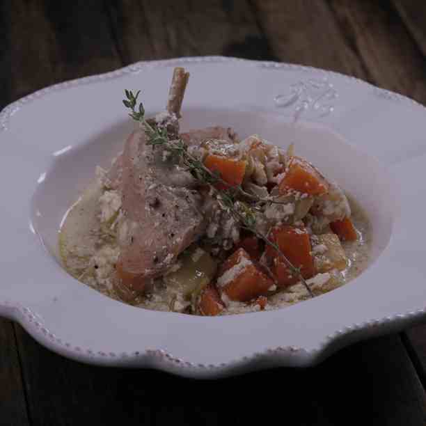 Rabbit In Cream Sauce With Vegetables