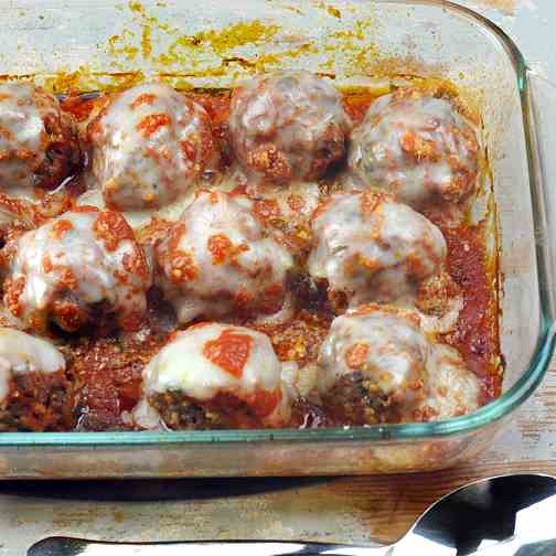 Spinach Meatballs Parmigiana