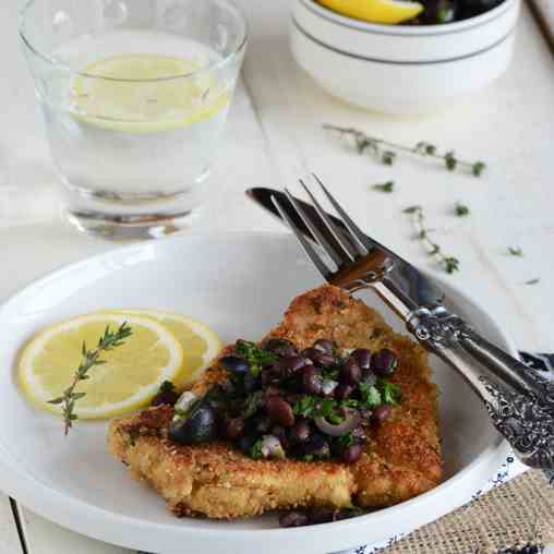 Almond-Crusted Chicken with Olive Relish