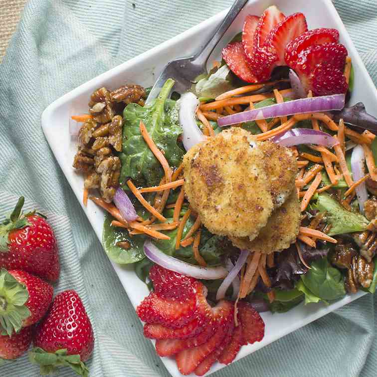 Goat Cheese Salad with Fresh Strawberries