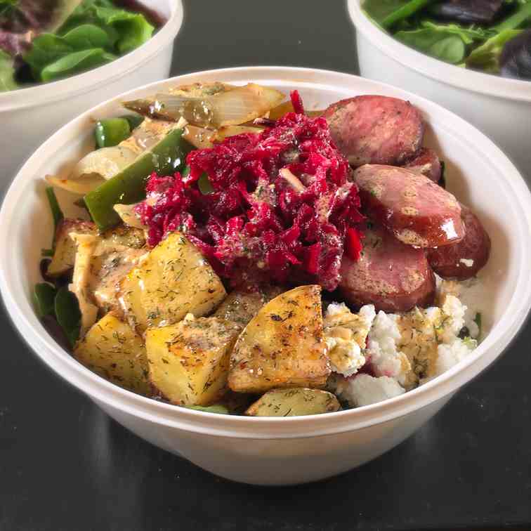 Kielbasa Salad Meal Prep with Potatoes