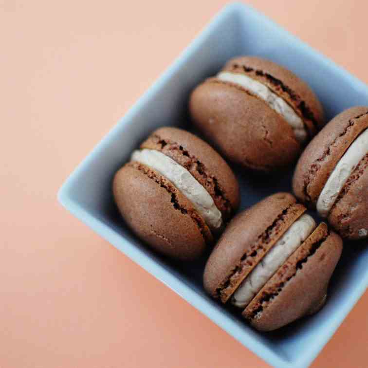 Chocolate Macarons w/ Espresso Buttercream