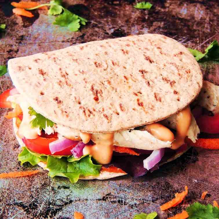 Thai Chicken Flatbread Sandwiches 